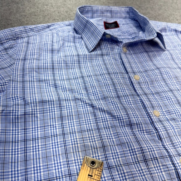 UNTUCKit Men's 2XLT Wrinkle‎ Free Cotton Button Down Shirt Blue Plaid Tall Fit - Picture 4 of 9